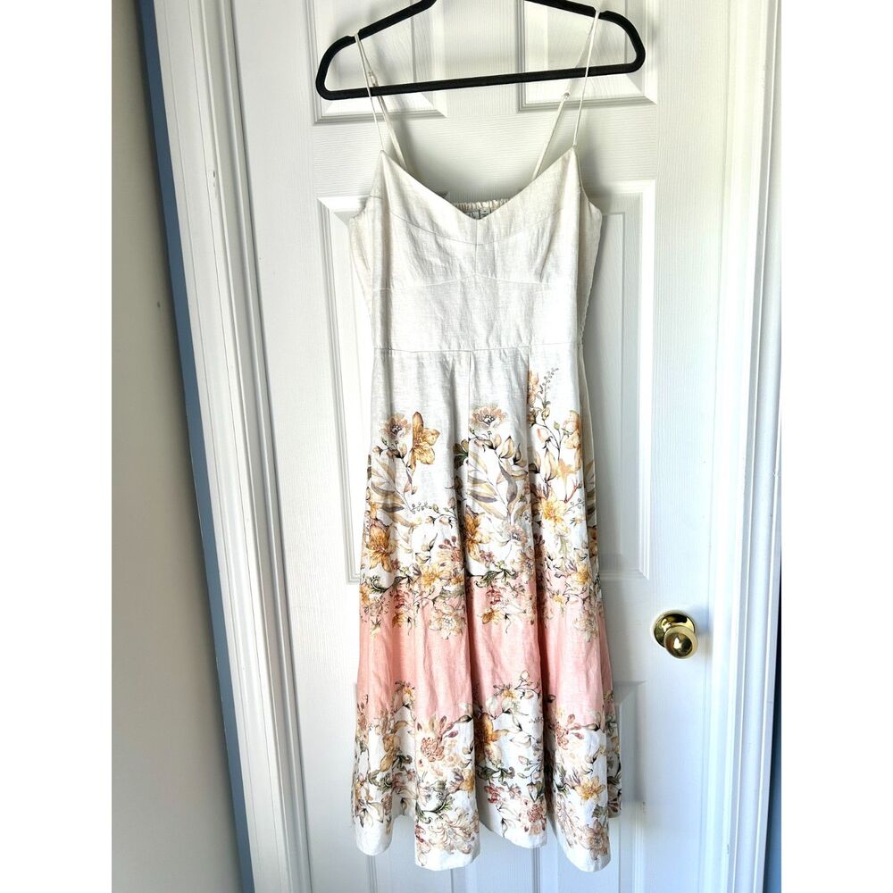 Joie Rheia Linen Blend Floral MIdi Sundress medium feminine